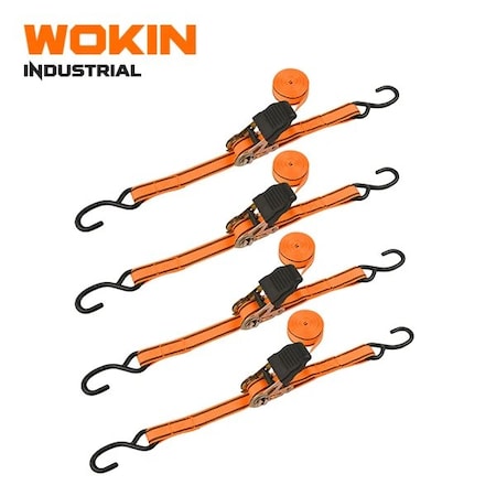 Wokin 4Pcs Ratchet Tie Down Set.Industrial 662504